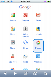 Google Mobile Directory - locating the Photos link